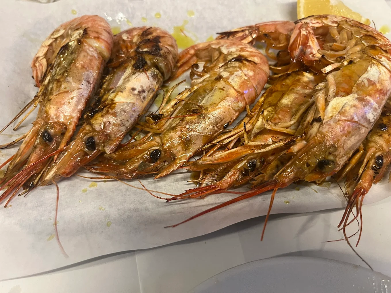 Grilled big prawns